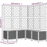 vidaXL Cvetlično korito z oporno mrežo rjavo 120x120x136 cm PP | Shoptok.si