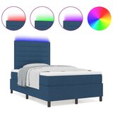  vzmetnica s posteljo in LED modra 120x190 cm tkanina, (22083272) | Shoptok.si