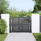  Vrtna vrata Crna 110 x 105 cm Čelik s prahom premazan | shoptok.hr