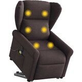 vidaXL električni masažni naslanjač s funkcijo vstajanja temno rjav | Shoptok.si
