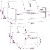  Set sofe 2 pcs Tamnosiva Umjetni sued - Tamnosiva Jednostruka + Dvostruka (140 cm) | shoptok.hr