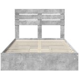  Postelja s shranjevanjem z vzglavjem Betonsko siva 135 x 190 cm, (5000106284) | Shoptok.si