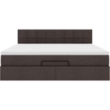 vidaXL Otomanski posteljni okvir z vzmetnico rjav 160x200 cm blago | Shoptok.si