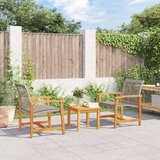 vidaXL 3-dijelni bistro set od poliratana i bagremovog drva sivi | shoptok.hr