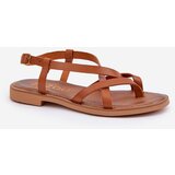 Zazoo Leather Flat Sandals With Intertwined Straps | Shoptok.si