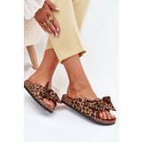 Boto Ladies Slippers With Clear On Cork Sole Leopard Brown Sercele | shoptok.hr