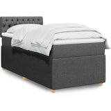 vidaXL Krevet s oprugama i madracem tamnosivi 100 x 200 cm od tkanine | shoptok.hr