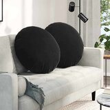 vidaXL Sedežne blazine 2 pcs Črna Ø80 x 29 cm Žamet Cene