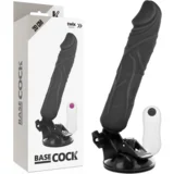 BaseCock ČRNI REALISTIČNI VIBRATOR NA DALJINSKO UPRAVLJANJE 20 CM NEGRO TALLA 1, (21264098)