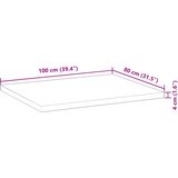  Ploča za radni stol s uljnim premazom 100x80x4 cm drvo bagrema | shoptok.hr