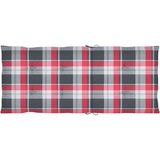  Blazine za vrtne stole 6 kosov rdeče karo 120x50x3 cm blago, (20623713) | Shoptok.si