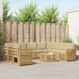  Set vanjskih sofa 10 kom. Bijela i bež Poliester | shoptok.hr