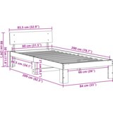 vidaXL postelja z vzglavjem 80x200 cm iz trdnega borovega lesa | Shoptok.si