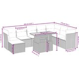 vidaXL 9-dijelni set vrtnih sofa s jastucima bež od poliratana | shoptok.hr