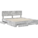  Krevetna konstrukcija s ladicama Betonski sivi 200 x 200 cm Siva 203 x 203 x 90 cm | Shoptok.si