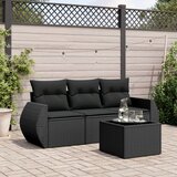  4-dijelni set vrtnih sofa od poliratana s jastucima crni | shoptok.hr