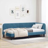  Kutni okvir kreveta Plava 90 x 190 cm Baršun | shoptok.hr