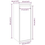  Zidni ormarići 2 kom bijeli 30 x 30 x 80 cm od masivne borovine | shoptok.hr