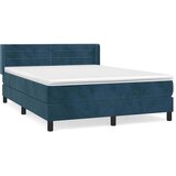  Krevet s oprugama i madracem tamnoplavi 140x190 cm baršunasti | shoptok.hr