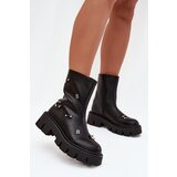 Boto Warm Women's Ankle Boots with Zipper and Decorations Black Thavira | Shoptok.si