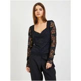 Guess Black Women's Lace T-Shirt Gemma - Women