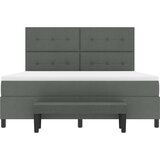  Krevet s opružnom podlogom s madracem i klupom tamnosiva 180x200 cm tkanina | shoptok.hr