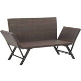 Poli Vrtna klop z blazinami 176 cm rjav poli ratan | Shoptok.si