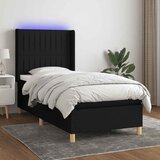  box spring s madracem LED crni 90x190 cm od tkanine | shoptok.hr