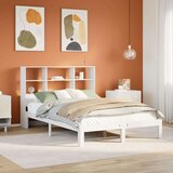 vidaXL Krevet s regalom z knjige bez madraca bijeli 120x200cm borovina Cijene