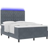 vidaXL Postelja z vzmetnico in LED temno siva 140x190 cm žamet, (22050339) | Shoptok.si