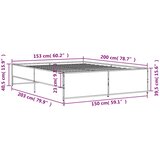  Okvir za krevet boja hrasta 150x200cm konstruirano drvo i metal | shoptok.hr