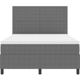 Box Vzmetnica s škatlastim dnom z vzmetnico & LED lučko siv 140x200 cm žametna tkanina, (22082945) | Shoptok.si