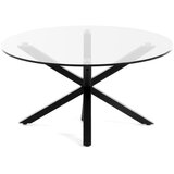 Kave Home Črna okrogla mizica s stekleno mizno ploščo ø 82 cm Argo – | Shoptok.si