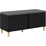  Klupa za hodnik s jastukom s vratima Crni hrast 60 x 38 x 46 cm | shoptok.hr