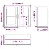 vidaXL Kuhinjski zidni ormarić sa staklenim vratima Lucca boja hrasta | shoptok.hr
