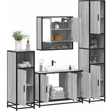 vidaXL 4-dijelni set kupaonskog namještaja siva boja hrasta drveni | shoptok.hr