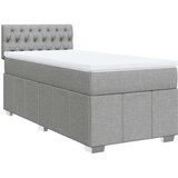 vidaXL Box spring postelja z vzmetnico svetlo siva 90x200 cm blago | Shoptok.si