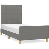 Maison Chic Posteljni okvir - Enojna postelja - Postelja za odrasle brez vzmetnice temno siv 100x200 cm blago-J7813, (21762781) Cene
