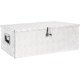  Kutija za pohranu srebrna 90 x 47 x 33,5 cm aluminijska | shoptok.hr