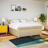  Krevet s oprugama i madracem krem 200 x 200 cm od tkanine | shoptok.hr