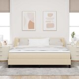 Krevet s opruga kutije s uzglavljem Krema 180 x 200 cm tkanina | shoptok.hr