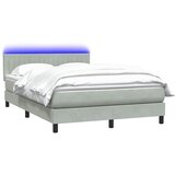  s oprugama i madracem LED svjetlosivi 160x220 cm baršunasti | shoptok.hr