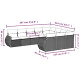  10-dijelni set vrtnih sofa od poliratana s jastucima smeđi | shoptok.hr