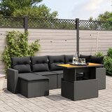 vidaXL 7-dijelni set vrtnih sofa od poliratana s jastucima crni | shoptok.hr