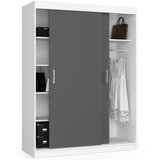 AKORD Mono Garderobna Omara Z Drsnimi Vrati, Bela/Siva, (5000331613) | Shoptok.si