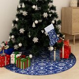 Luksuzna podloga za božićno drvce s čarapom plava 150cm tkanina | shoptok.hr