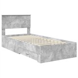  Krevetna konstrukcija Betonski sivi i srebrna 75 x 190 cm | shoptok.hr