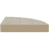 vidaXL kutna zidna polica boja hrasta i bijela 35 x 35 x 3,8 cm MDF | shoptok.hr