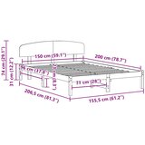  Krevetna konstrukcija s uzglavljem Vosak smeđa 150 x 200 cm | shoptok.hr