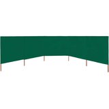  Vjetrobran s 5 panela od tkanine 600 x 80 cm zeleni | shoptok.hr